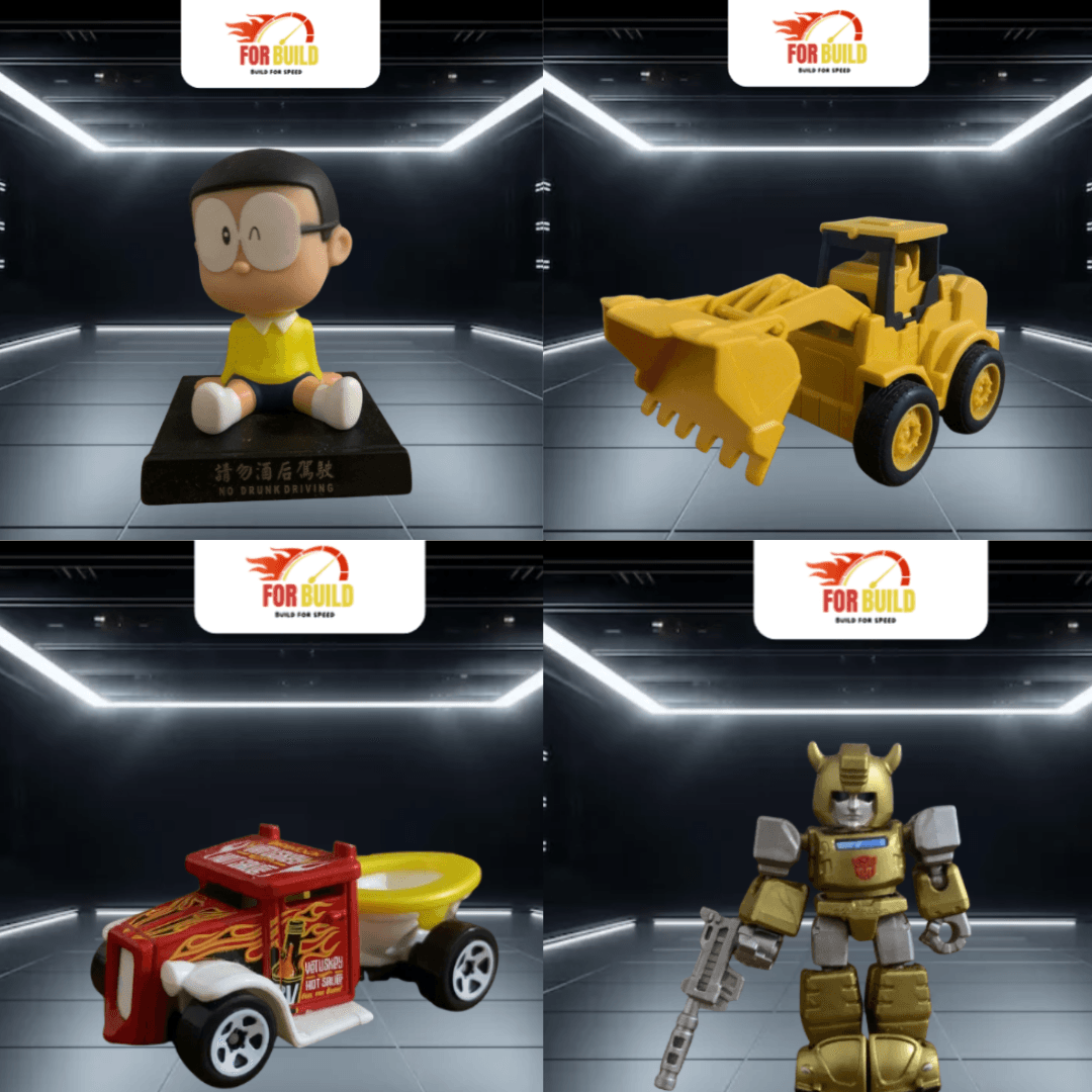 Bộ mô hình nhân vật và xe mô hình tại For Build