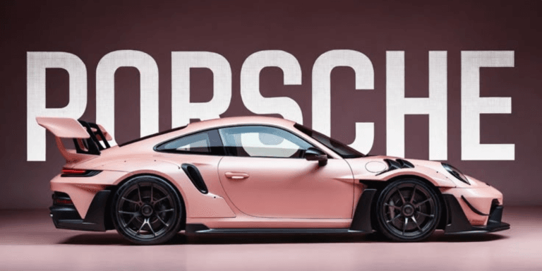 Mô hình xe Porsche màu hồng nổi bật với thiết kế thể thao, hiện đại và cá tính, phù hợp để trưng bày, sưu tầm hoặc làm quà tặng cho người yêu xe.