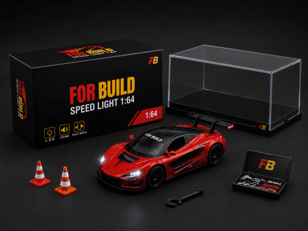 Mô hình xe đua For Build Speed Light 1:64 màu đỏ