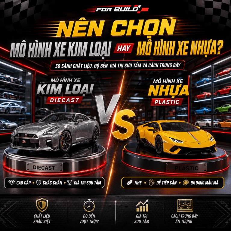 Nên chọn mô hình xe kim loại hay mô hình xe nhựa tại For Build